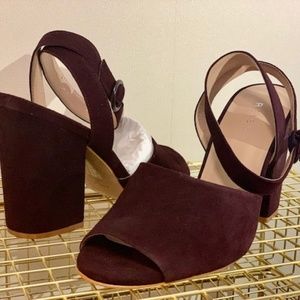 Suede Block Heel Sandals